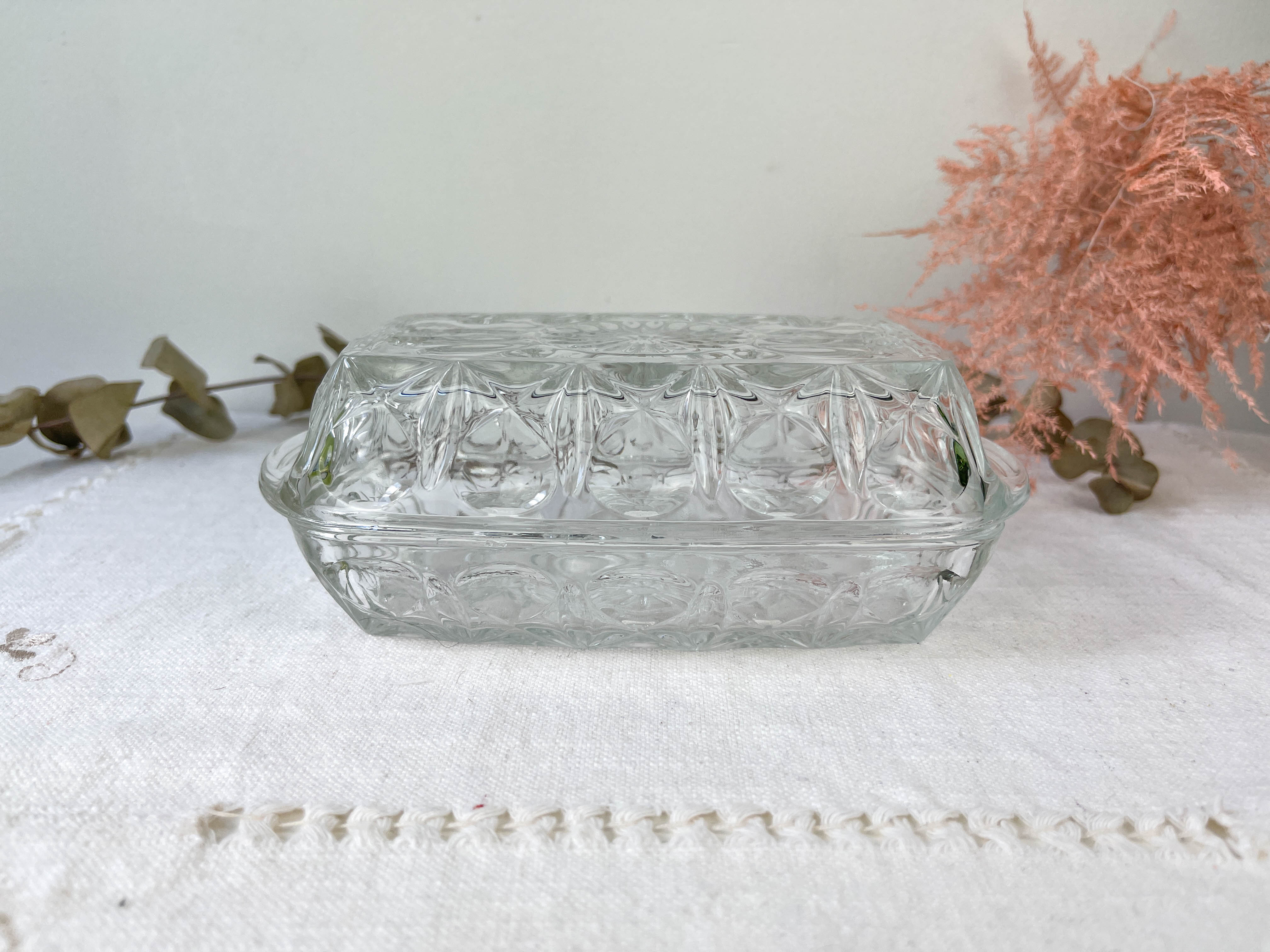 Vintage glass butter maker made in france reims