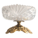 French Art Deco late centrepiece, carved crystal and bronze, 1950s.