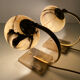 Pair of vintage art deco lamps, albatre marble brass, 30 years