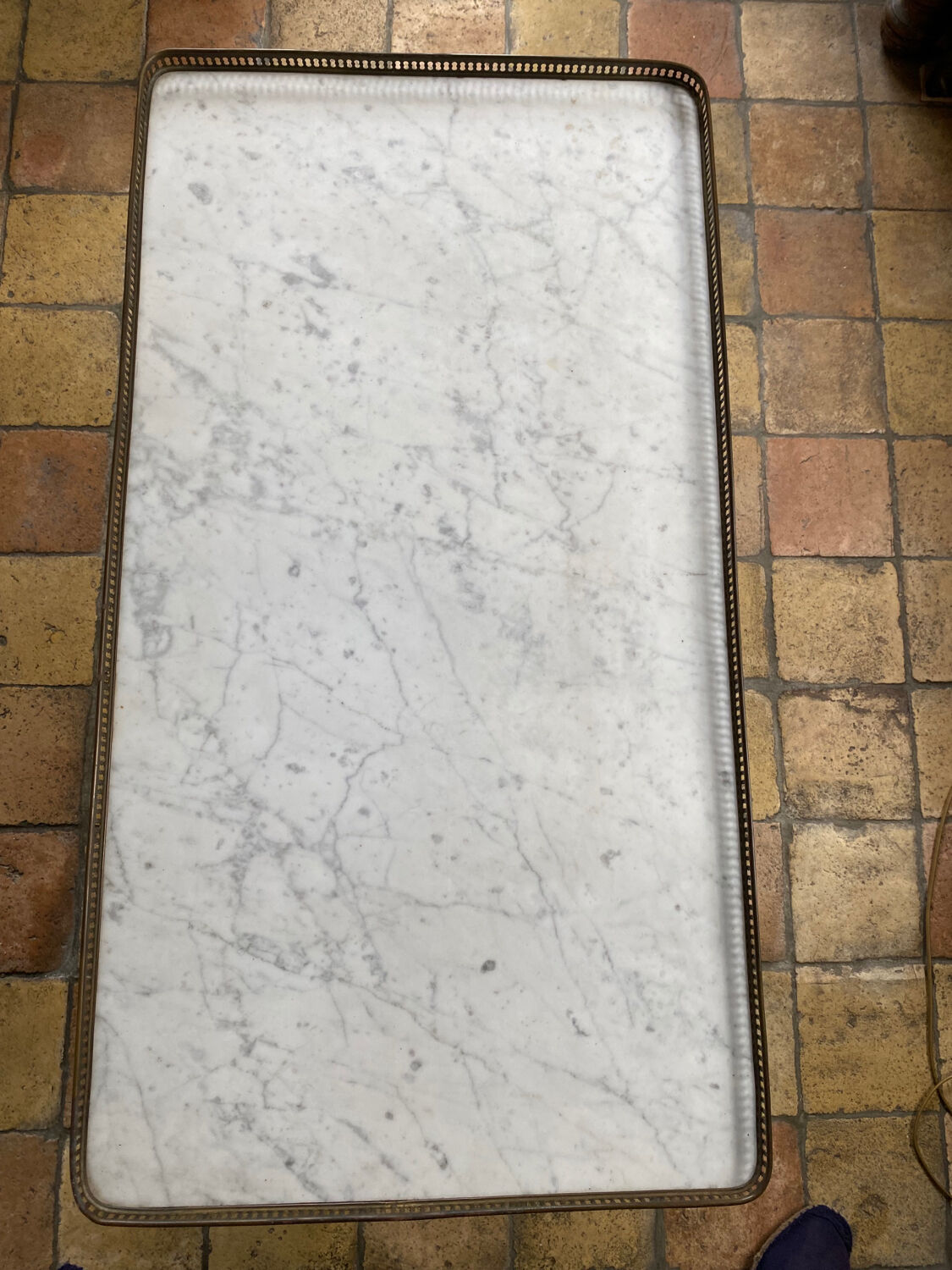 Wooden and marble coffee table