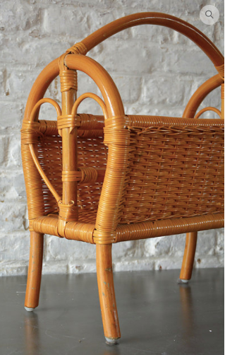 Odette rattan magazine rack