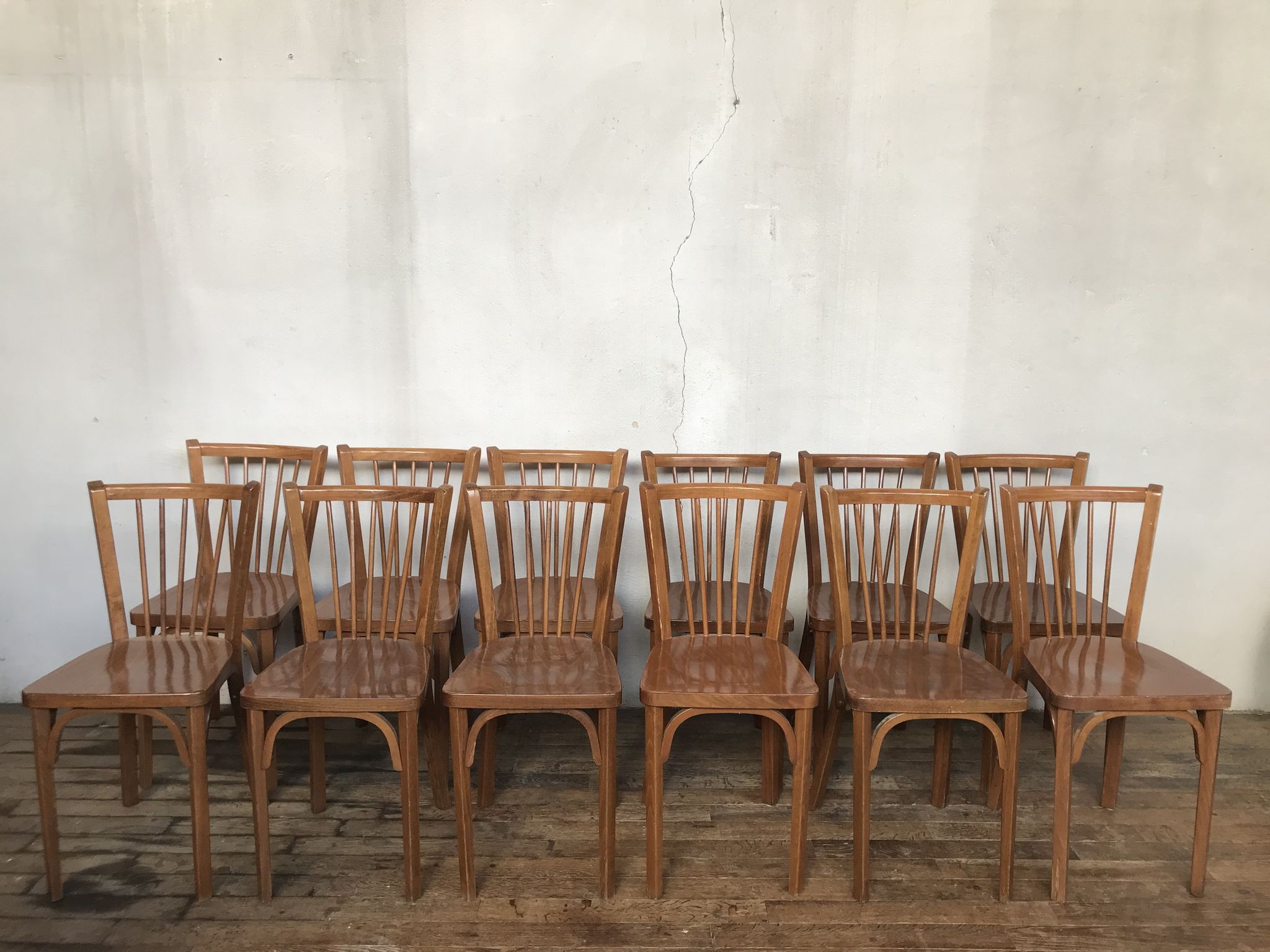 Rare series of 50 chairs Baumann fanett vintage design 1950 1960