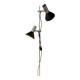 Vintage black mid-century floor lamp with two aluminium spots