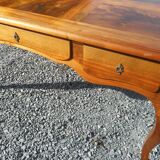 large double-sided walnut desk 3 drawers 2 pulls