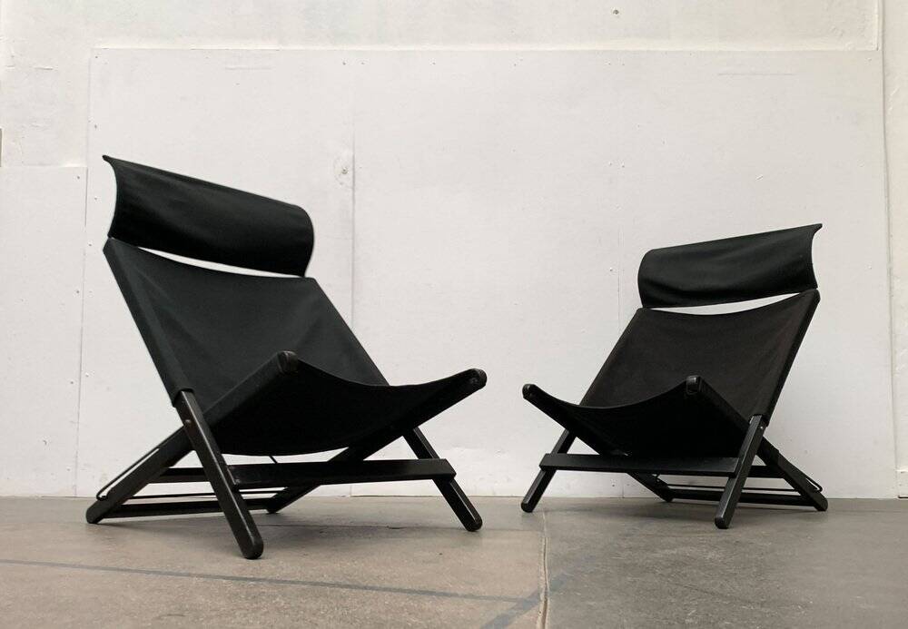 Set of minimalist postmodern folding chairs model Hestra by Tord Björklund for Ikea, 1980s.