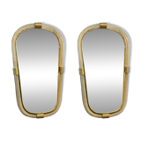 Elegant Pair of Murano Glass Mirrors in Gold Leaf, Italy, “Torciglione” Design