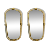 Elegant Pair of Murano Glass Mirrors in Gold Leaf, Italy, “Torciglione” Design