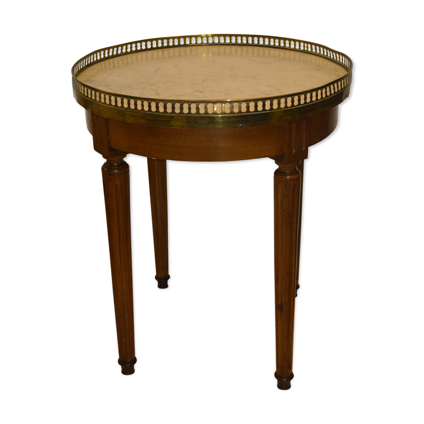 Side table in mahogany and marble top