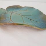 Ceramic Dish Vine Leaf Signature to identify X Luc (40cm)