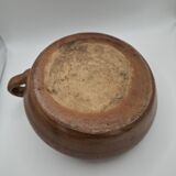 Stoneware hot water bottle, bed warmer, or round, flat bottle