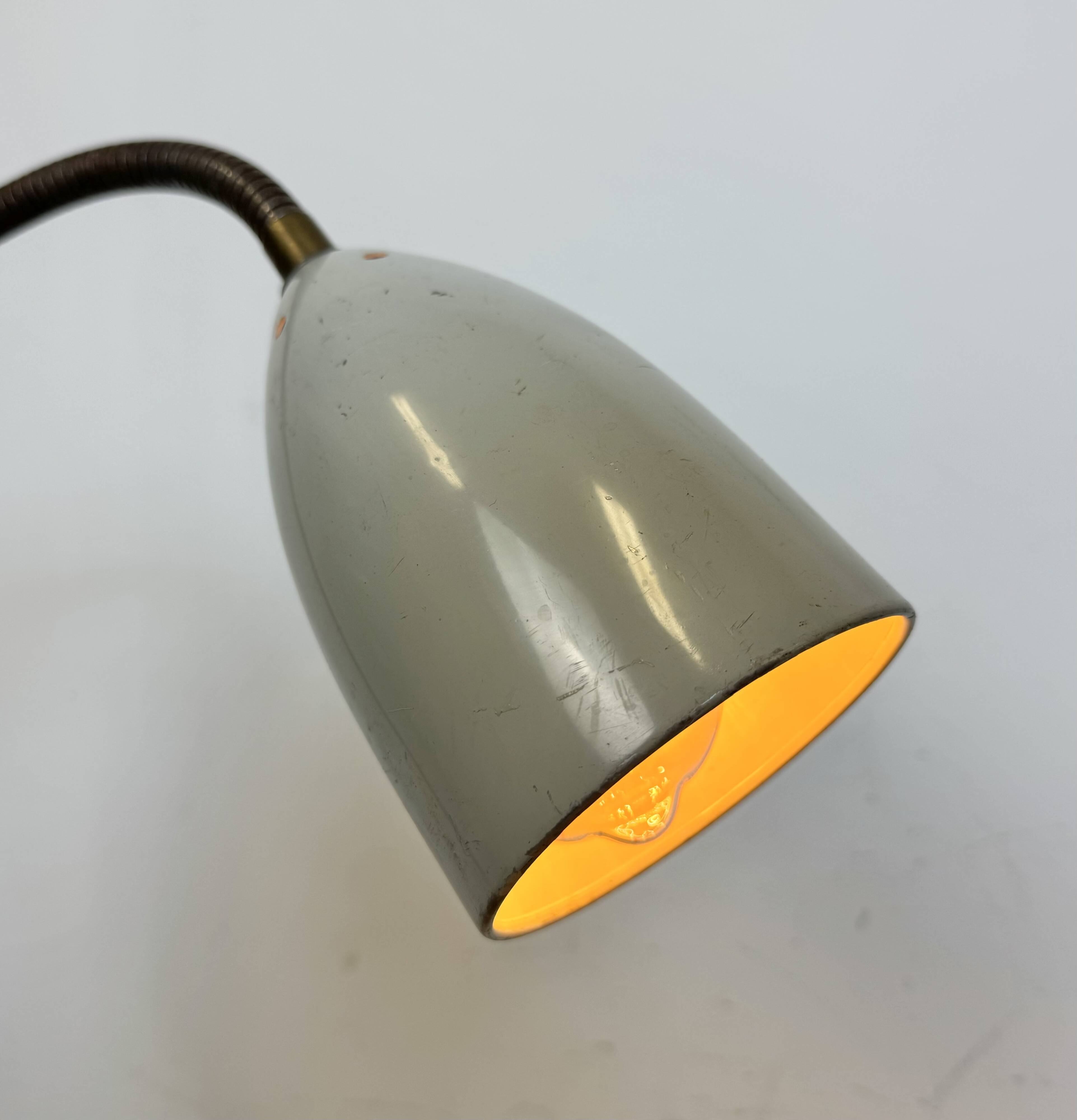 Grey Industrial Gooseneck Table Lamp from Philips, 1960s