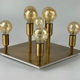 60s 70s ceiling lamp Sölken Leuchten Germany in brass