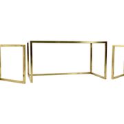 Set of Postmodern Brass, Steel and Glass Nesting Tables by Romeo Rega, Italy