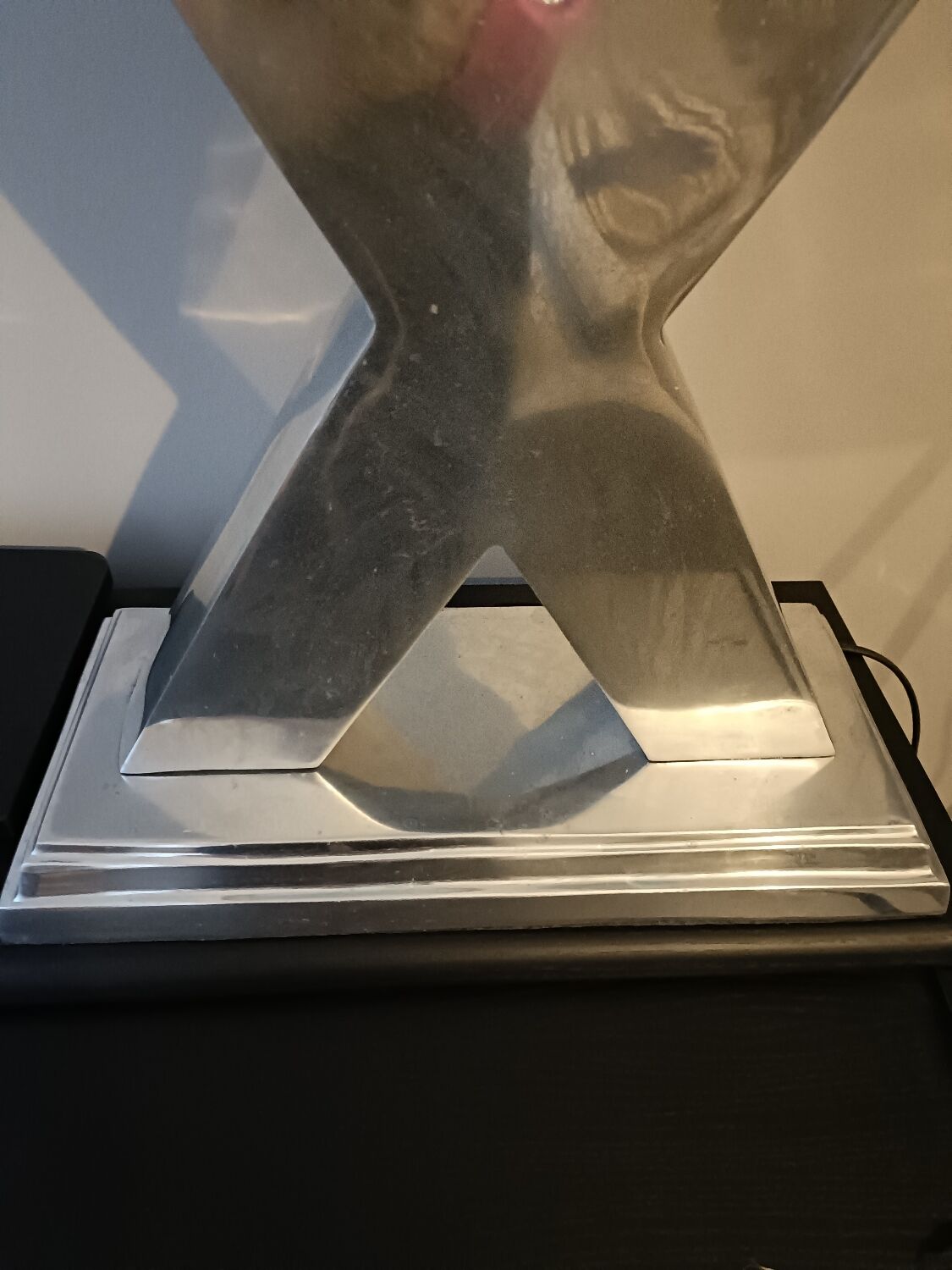 Lamp in X, cross, steel, design