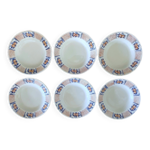 6 antique deep plates in Gien earthenware