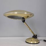 Vintage golden table lamp from the 60s ufo model aluminor design