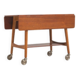Hans Wegner Side Table / Desk with Wheels for Andreas Tuck – Oak and Teak, 1950s Danish Design
