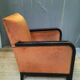 Fauteuil club bois et velour