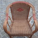 Fauteuil en rotin vintage