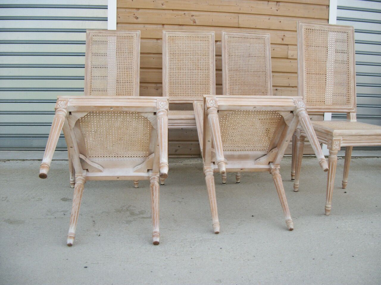 Série de 6 chaises cérusé