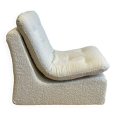Vintage armchair - ecru boucle fabric - 1970s