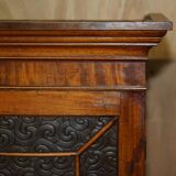 Victorian library mahogany frame embossed leather