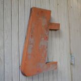 Letter to sign vintage metal "T".