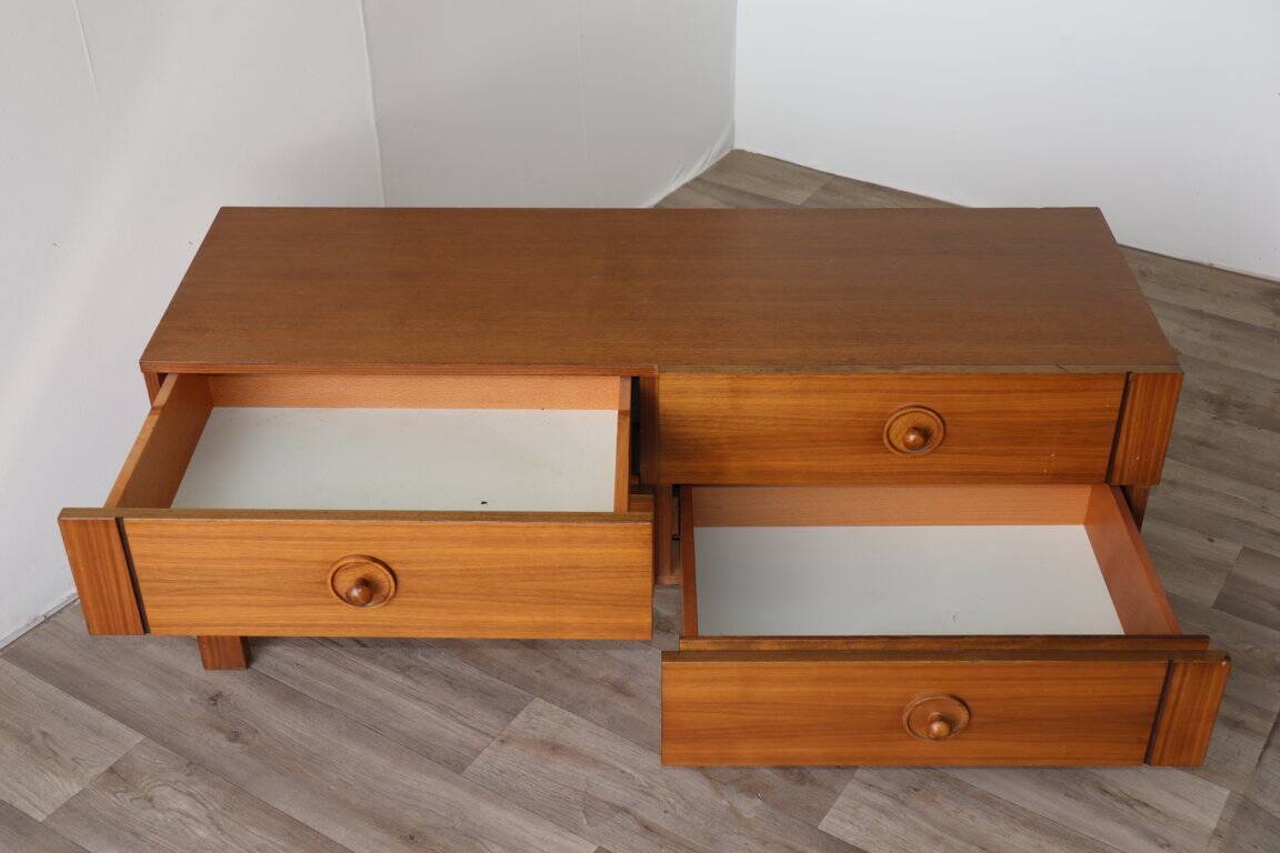 Vintage low teak sideboard, 1970
