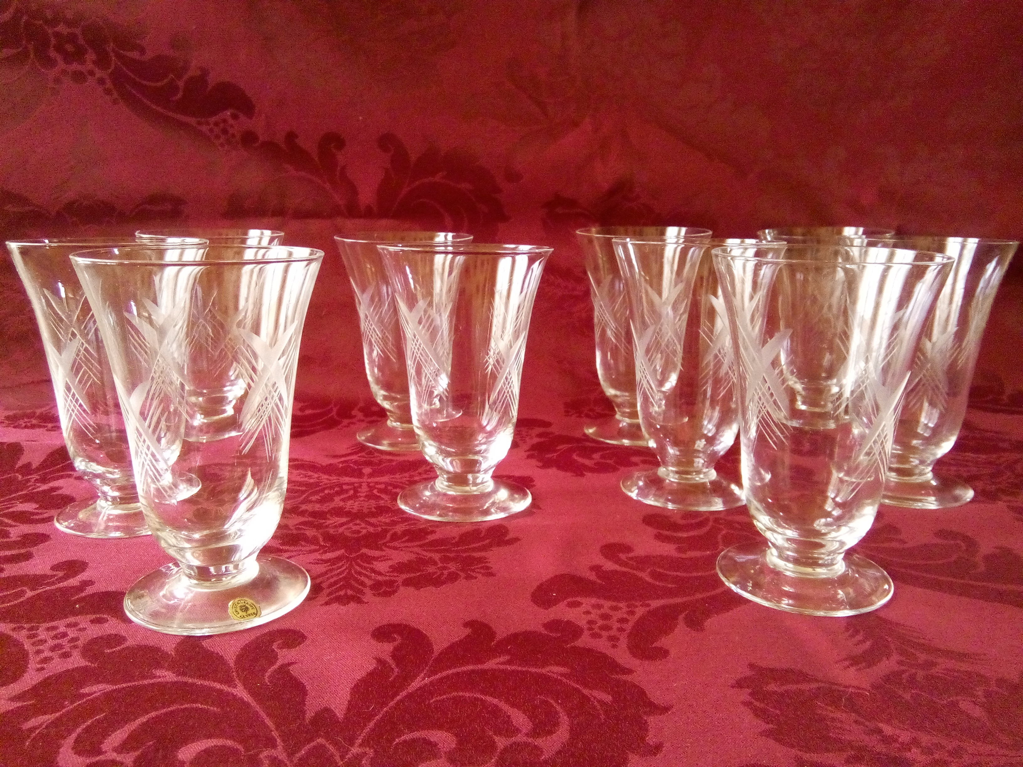 10 cristallerie de sevres wine glasses