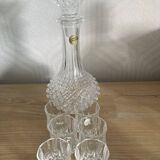 Longchamp Arques crystal carafe + 6 glasses