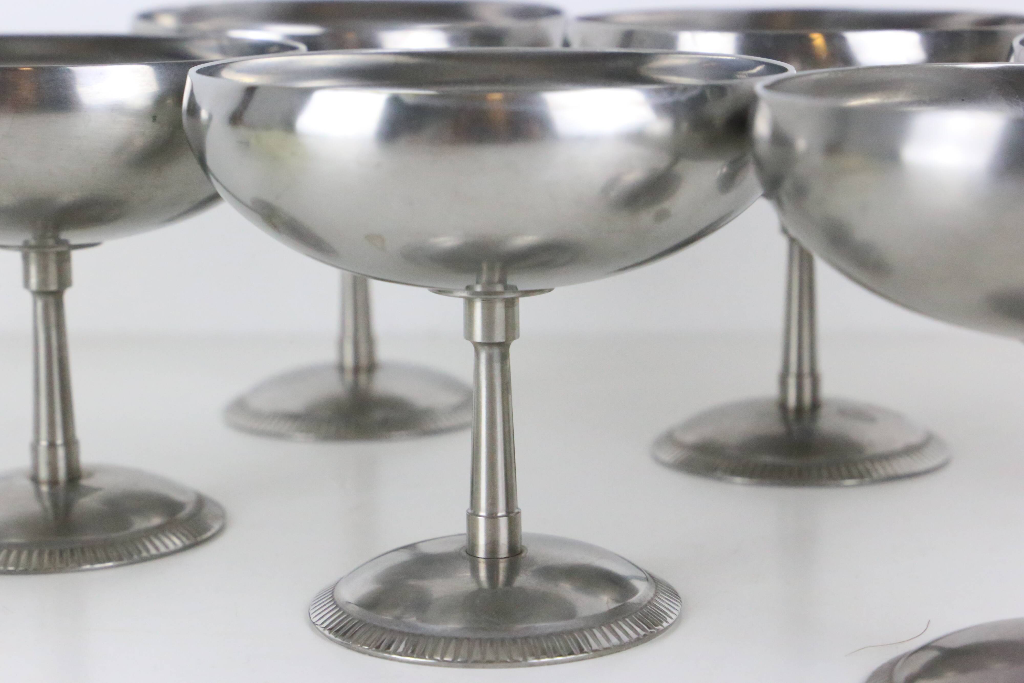 Set of 6 stainless steel bowls by Letang-Remy, vintage French, 1970s