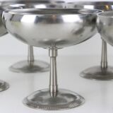 Set of 6 stainless steel bowls by Letang-Remy, vintage French, 1970s