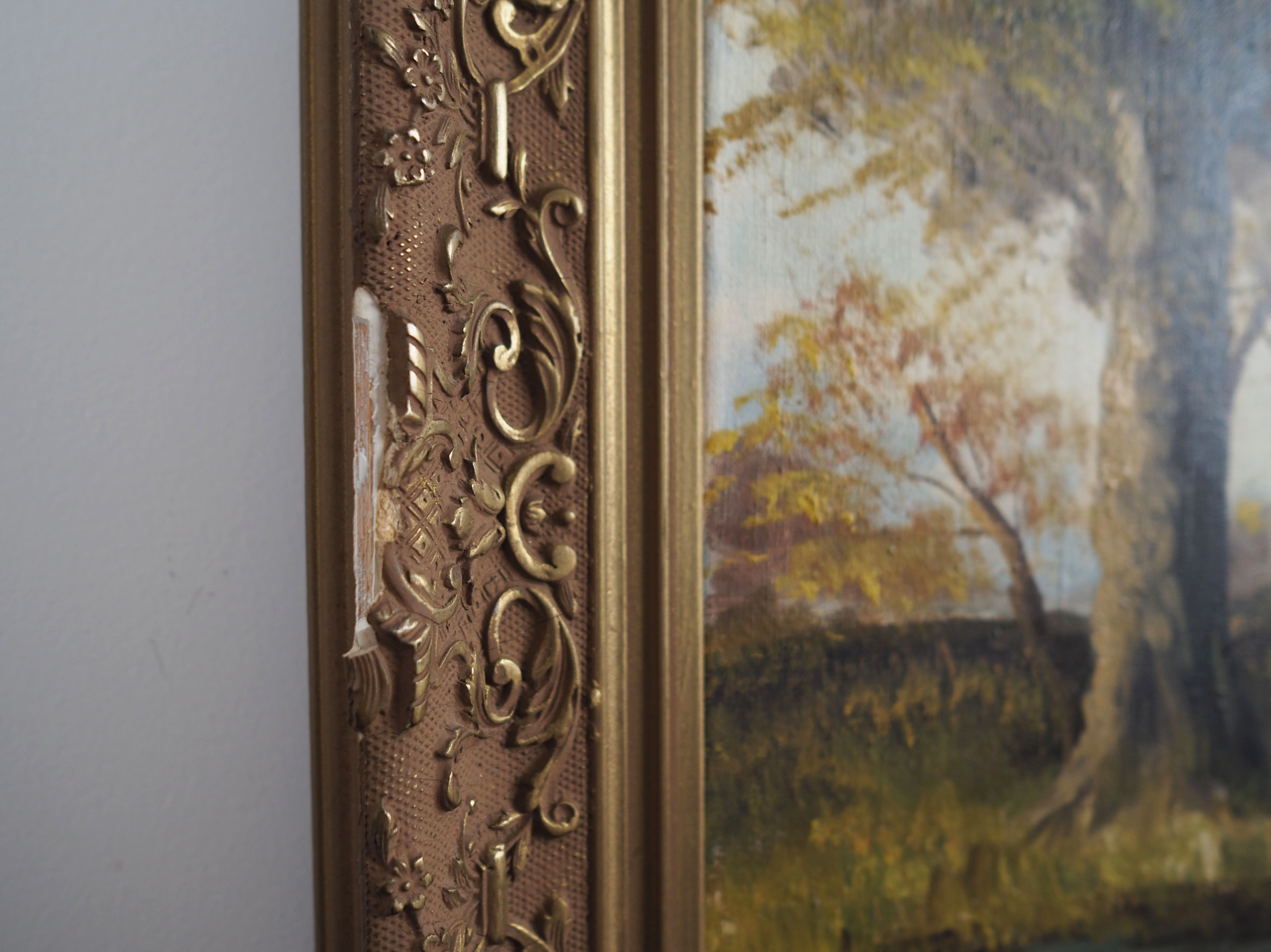 Peinture « The Road by the Pond », design scandinave, années 1970