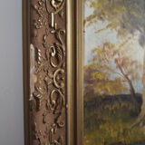 Peinture « The Road by the Pond », design scandinave, années 1970