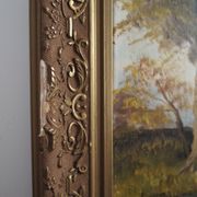 Peinture « The Road by the Pond », design scandinave, années 1970