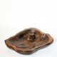 Brutalist dish in vintage gougé wood