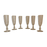 Lot of 6 crystal champagne flutes