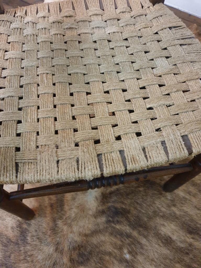 Wood armchair and braided rope