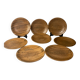 Six flat fish plates in Chantilly wood-effect ceramic