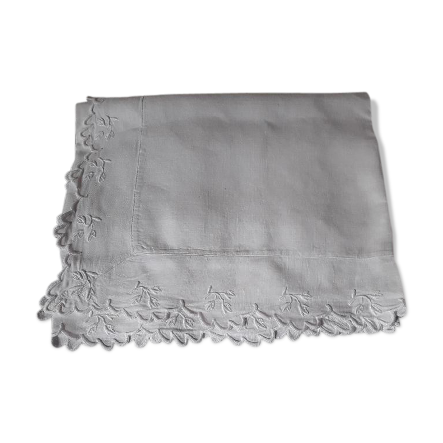 Pair of linen monogrammed pillowcases