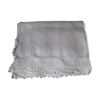 Pair of linen monogrammed pillowcases