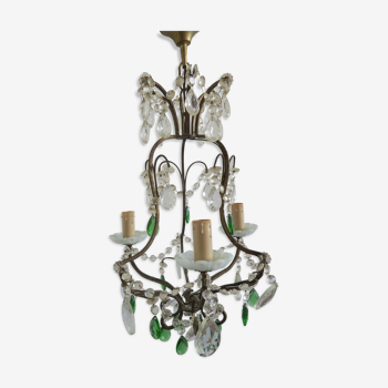 Cage of colored stamps chandelier