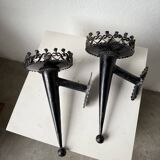 Black metal brutalist wall lights