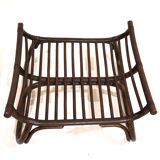Manou rattan lounge chair in pagoda style with ottoman