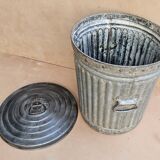 Original US Army Reeves Wheeling 1943 16 Gallon Galvanized Steel Trash Can