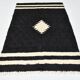 4x7 Cream & Black Angora Kilim Rug, 135x206Cm