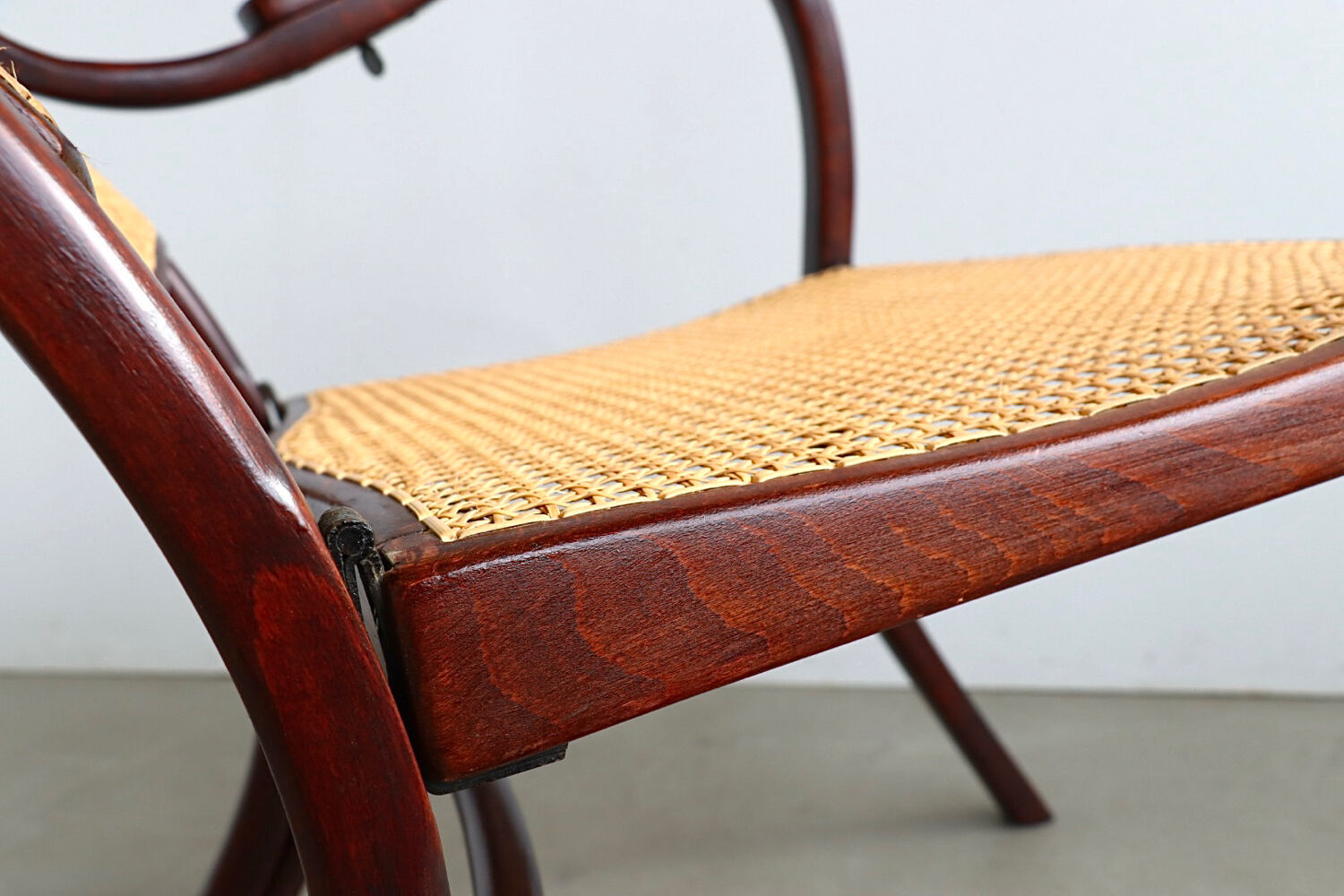 Thonet No. 1 Bentwood and Webbing Folding Arm Chair