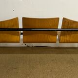 3-seater bench wood and metal