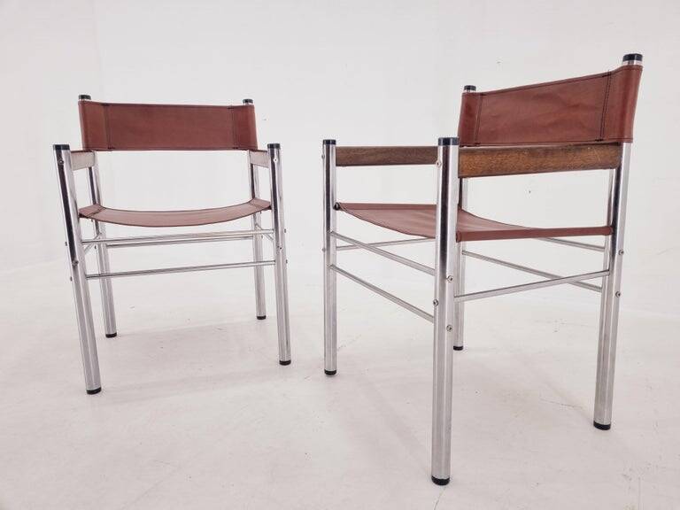 Pair of Rare Midcentury Tubular Design Armchairs, Germany, 1970s
