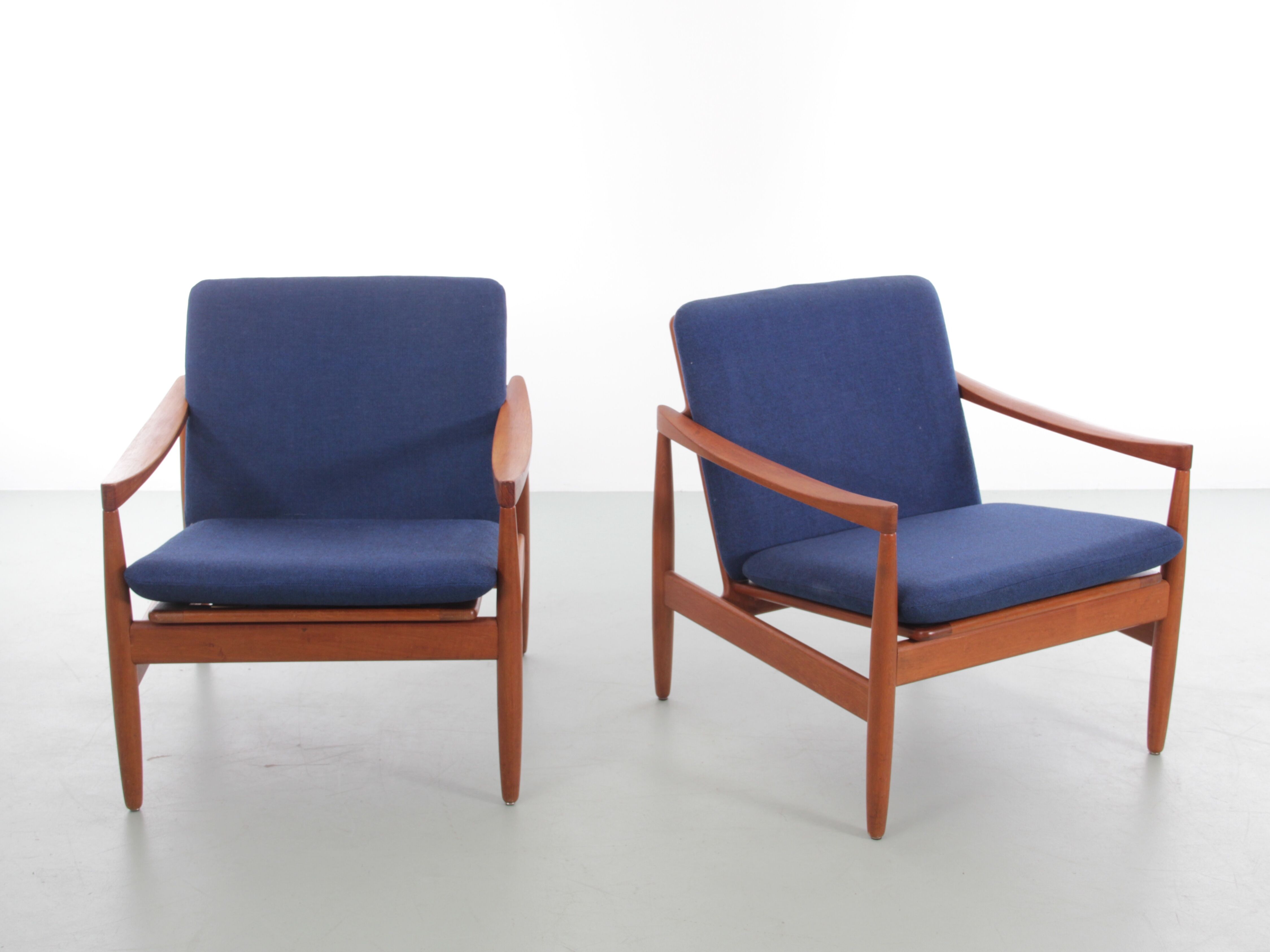 Paire de fauteuils scandinave en teck